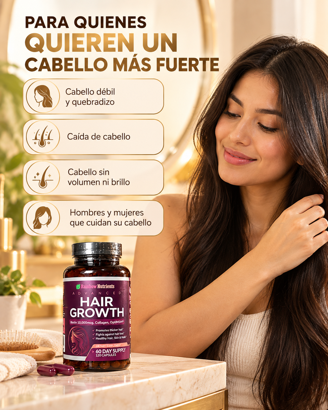 Advanced Hair Growth – Rainbow Nutrients | Nutrición Avanzada para un Cabello Más Fuerte