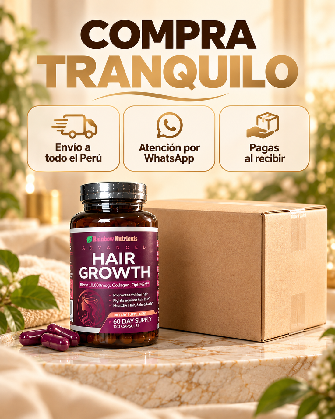Advanced Hair Growth – Rainbow Nutrients | Nutrición Avanzada para un Cabello Más Fuerte