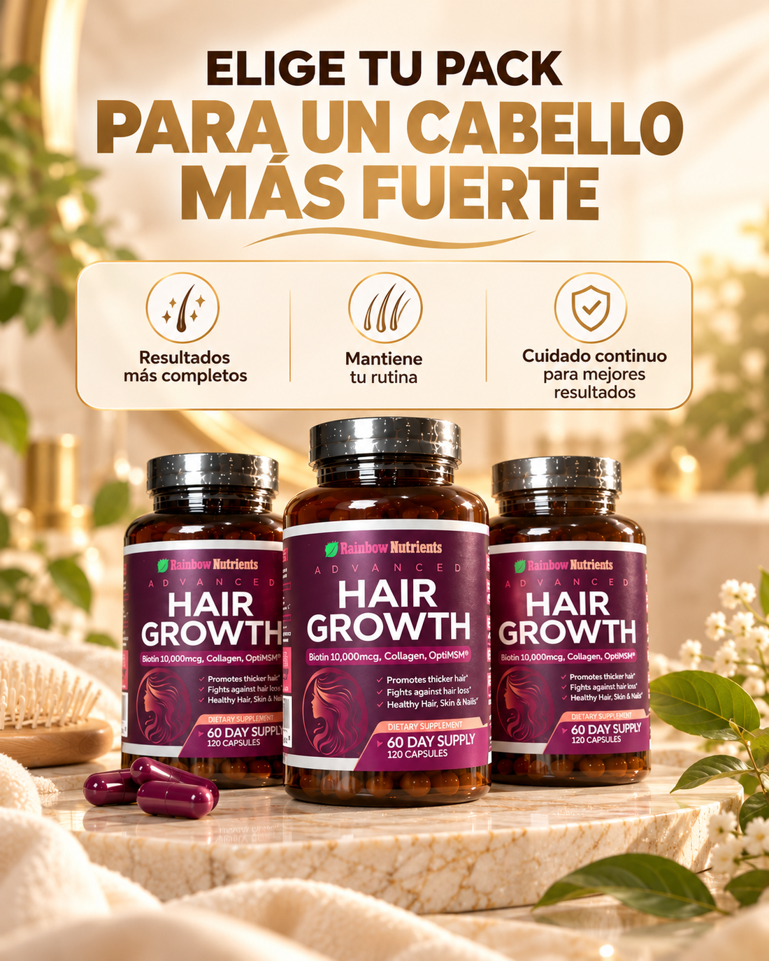 Advanced Hair Growth – Rainbow Nutrients | Nutrición Avanzada para un Cabello Más Fuerte